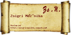 Zsigri Mónika névjegykártya